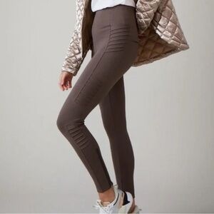 ATHLETA Delancey Zip Ankle Moto Tight Muted Brown /Coffee House like New MT